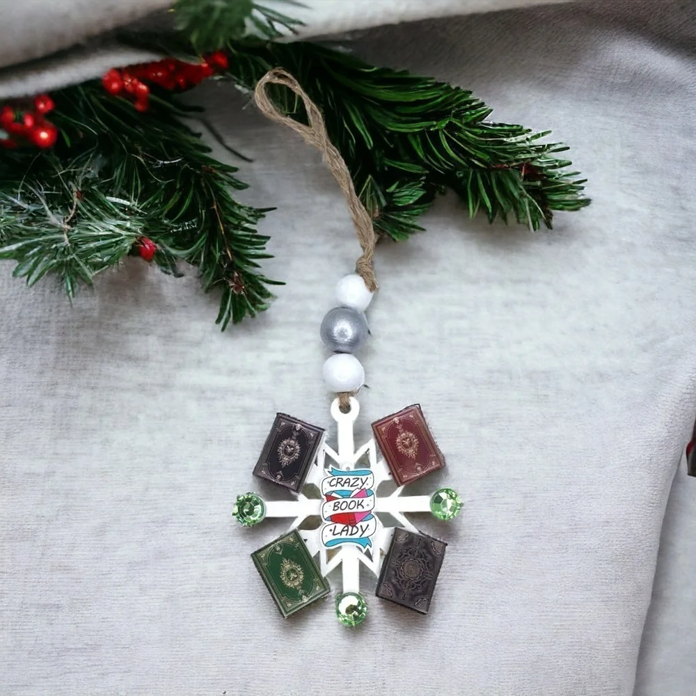 Crazy Book Lady Christmas Ornament: A Whimsical Tribute to Book Lovers! Handmade